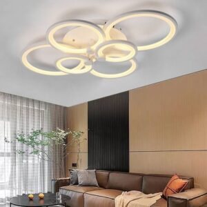 Ring-Shaped White Acrylic Ceiling Lamp