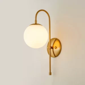 Mid-Century Wall Light Frosted Glass