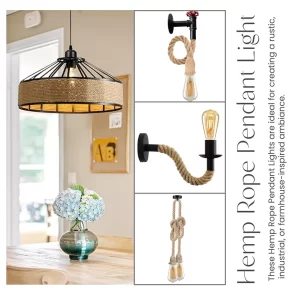 Sisal  Retro Antique rope pendant
