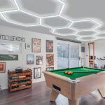 HEXAGONAL LED GARAGE LIGHTS HONEYCOMB DETAILING SHOWROOM OFFICE 5 grids 6500k