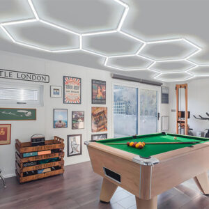 HEXAGONAL LED GARAGE LIGHTS HONEYCOMB DETAILING SHOWROOM OFFICE 5 grids 6500k