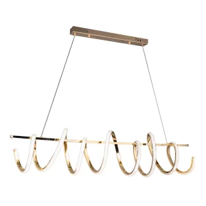 Golden Spiral Bar Chandelier
