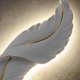 Modern Feather LED Wall Lamp – White & Gold - Thumbnail Image 4