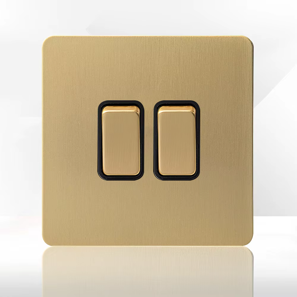 Brushed gold stainless steel wall switch and sockets