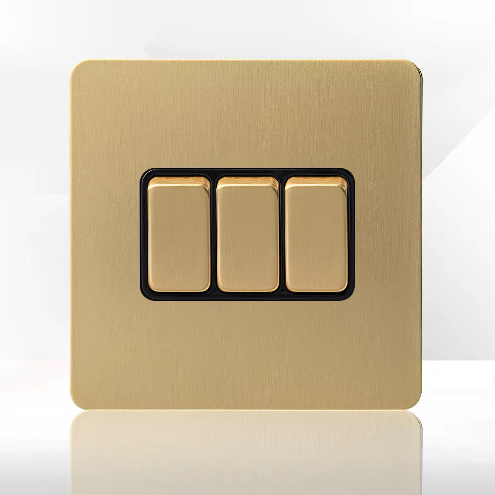 Gold Brushed Stainless Steel Wall Switches & Sockets - Image 3