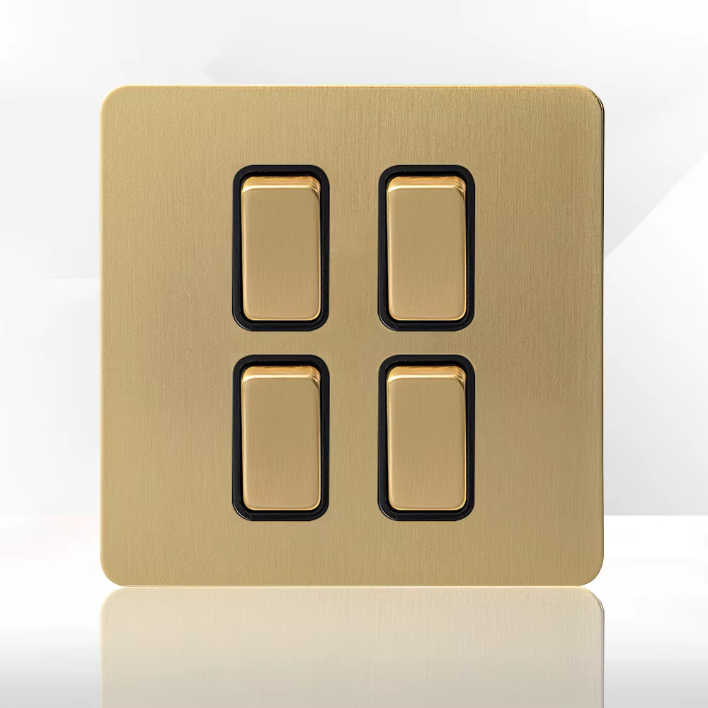 Gold Brushed Stainless Steel Wall Switches & Sockets - Image 4