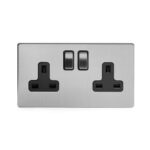 Brushed Chrome Twin Socket