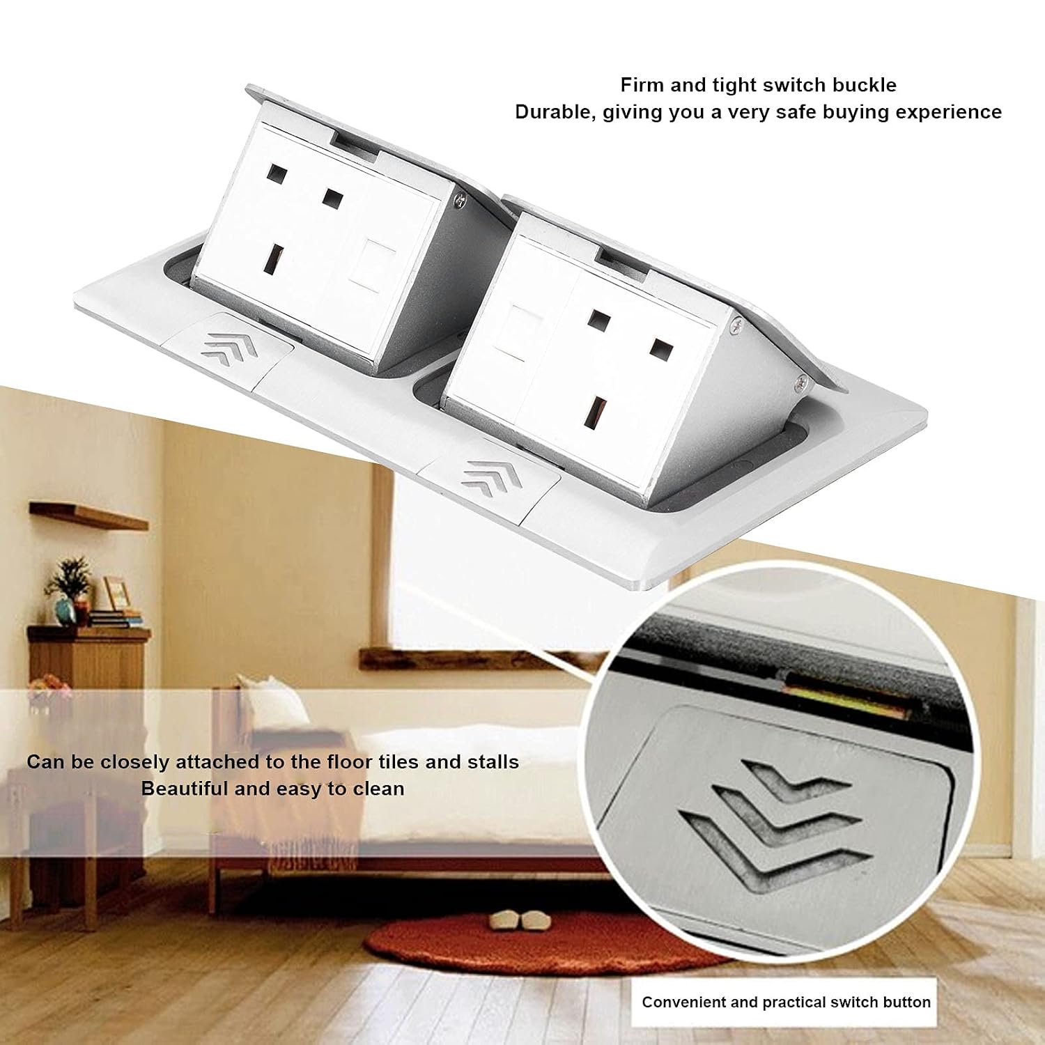 Pop-up floor socket outlet installation and product features