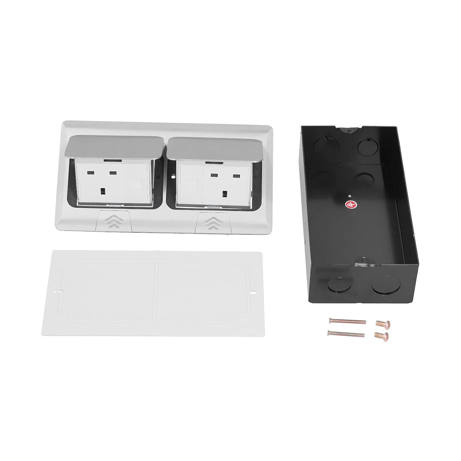 Socket outlet with accessories and installation parts