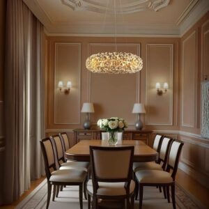 Modern Golden Radiance  Round Chandelier