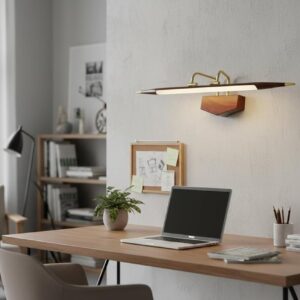 Wooden Accent Mirror Light