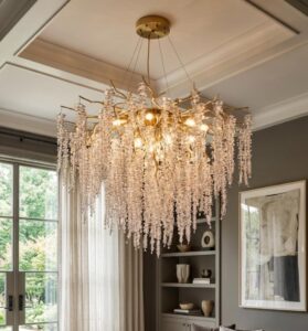 Gold Branch Crystal Chandelier