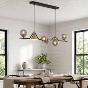 Linear Smoke Glass Chandelier Light