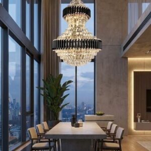 Double Long Crystal Chandelier