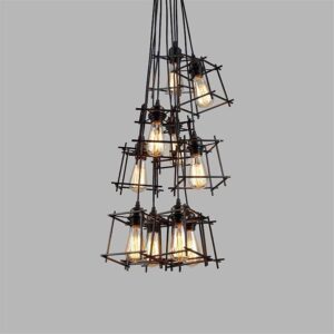 Retro Iron Cage  Industrial Chandelier