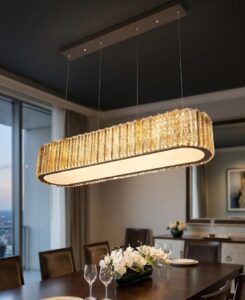 Modern Crystal Rectangle Chandelier