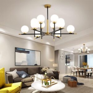 Mid Century Globe Glass Chandelier