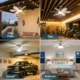 LED ceiling fan light installed in patio, garage, gym and bedroom