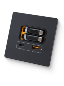 Dual Retractable USB Wall Socket