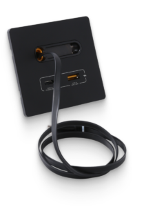 USB Wall Socket with Retractable Type-C Cable