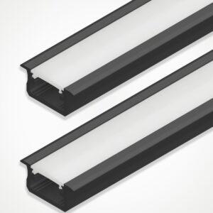 Black U-Shape Aluminum LED Channel