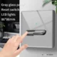 Grey tempered glass 1 gang toggle wall switch with LED indicator for modern homes, offices and commercial interiors