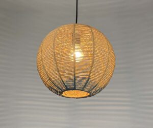Handwoven Raffia Pendant Light