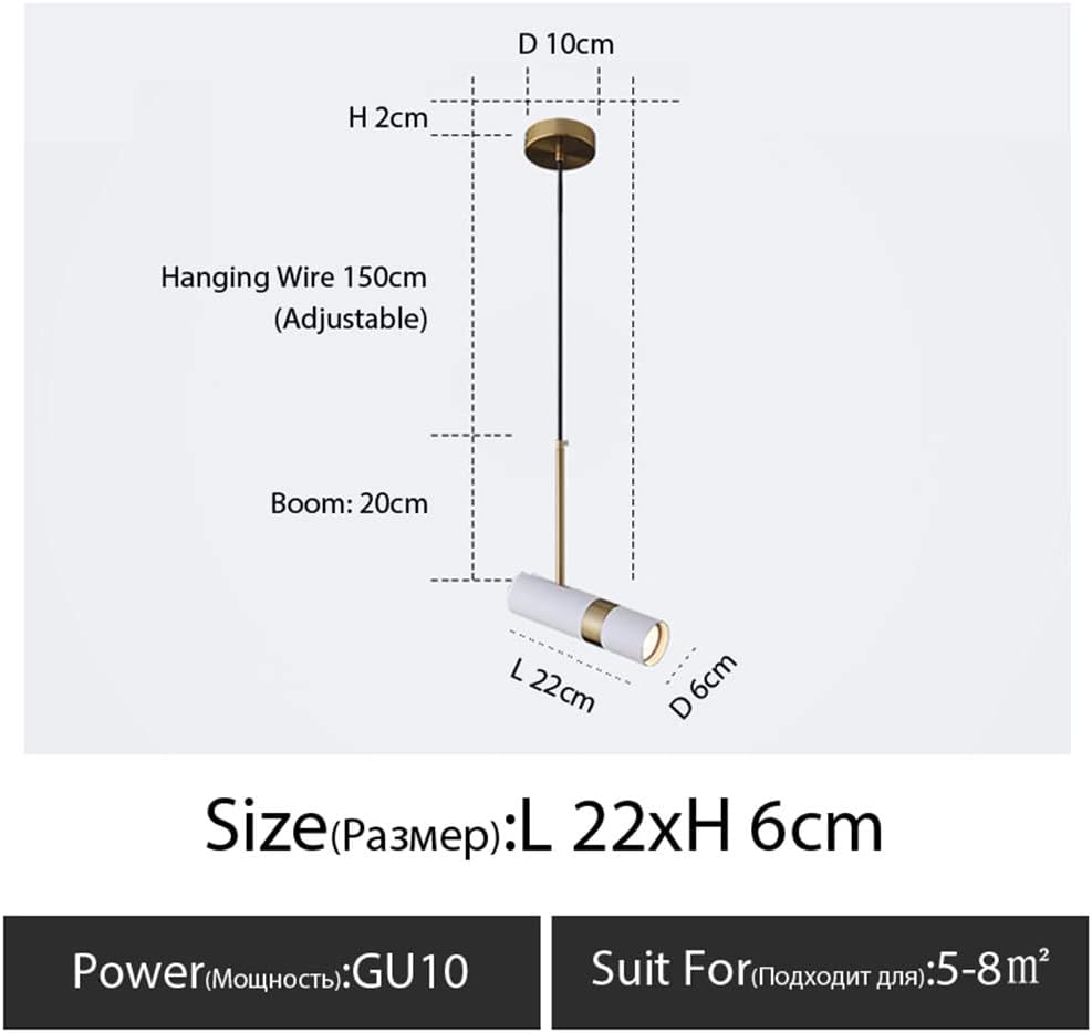 Minimalist Nordic LED pendant spotlight with adjustable hanging cable in black or white finish.