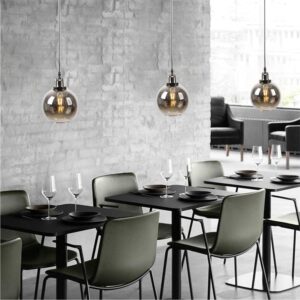 Smoke Grey Glass Pendant Light