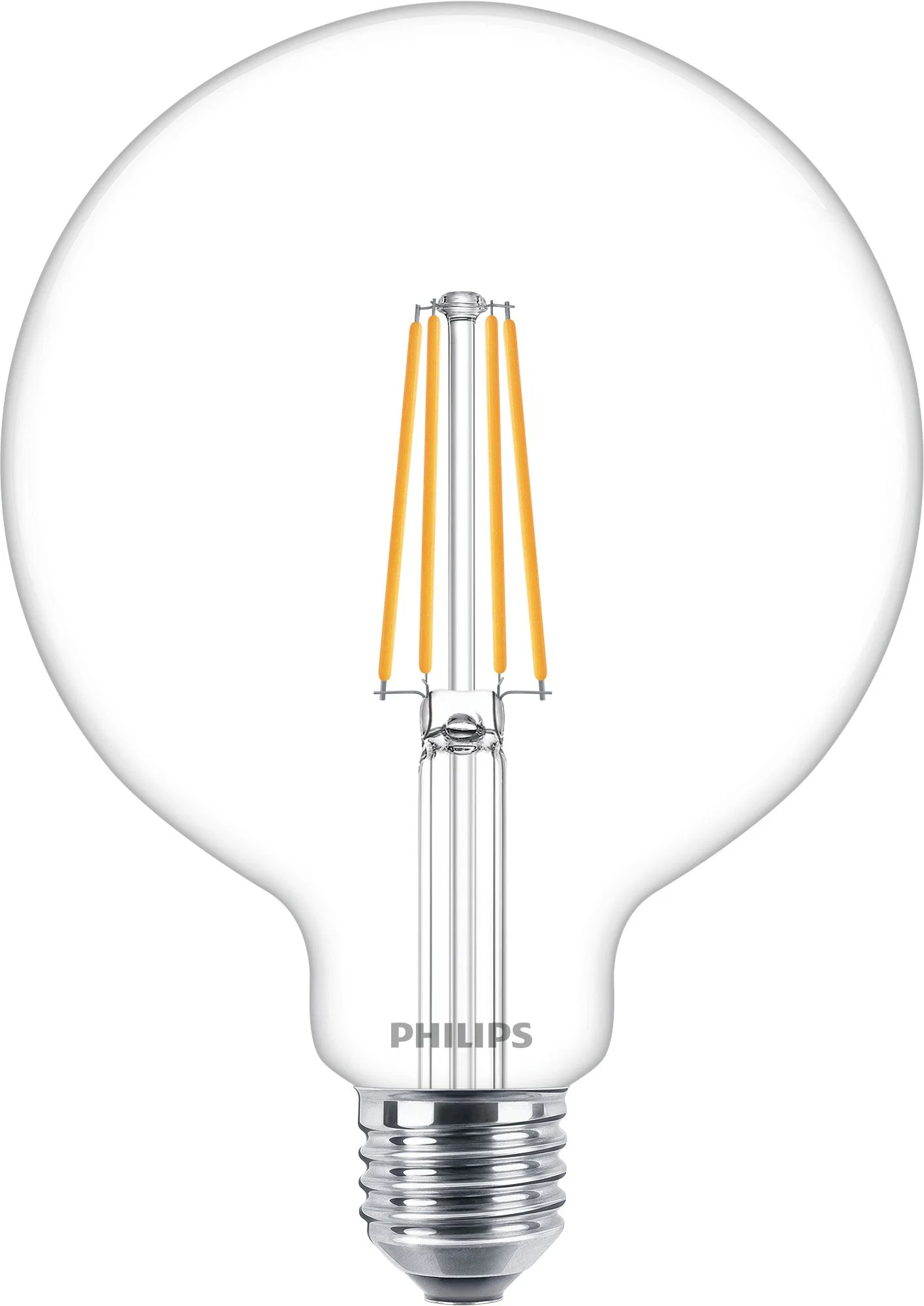 Philips Classic Clear 6W E27 dimmable LED bulb with 806 lumens and 2700K warm white light.