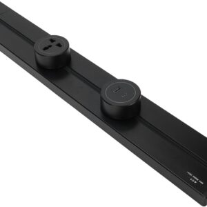 Adjustable power distribution socket with aluminum alloy body and removable sockets for kitchens and offices.