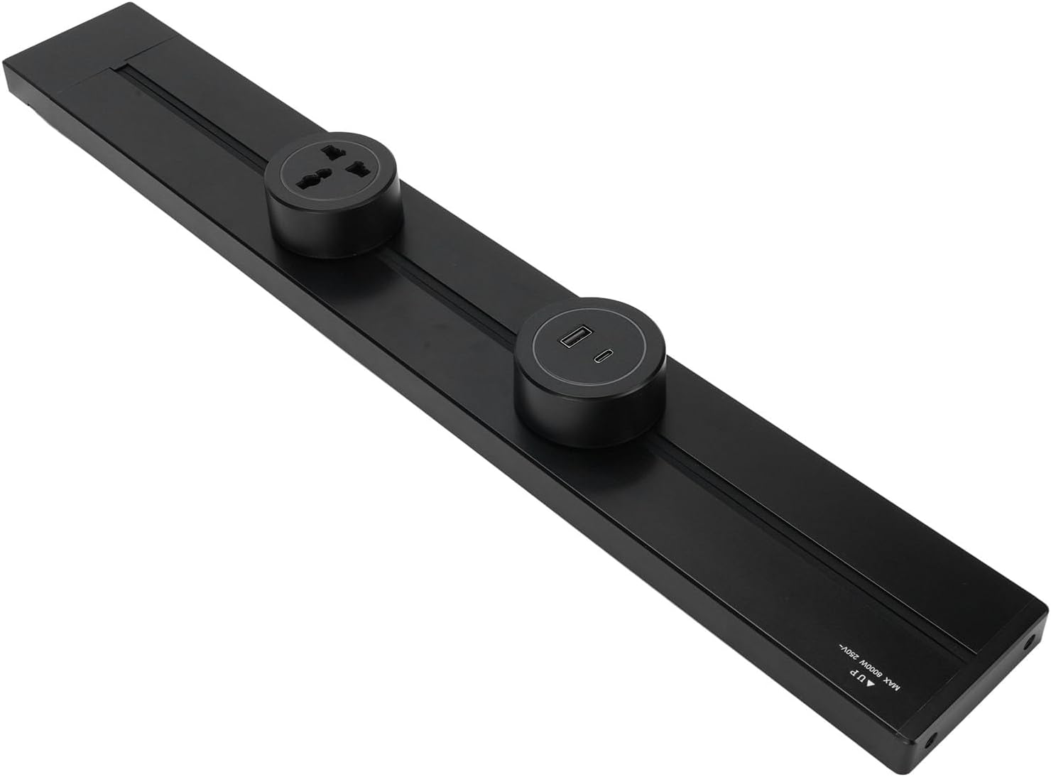 Adjustable power distribution socket with aluminum alloy body and removable sockets for kitchens and offices.