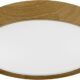 Round wood-effect 3CCT LED ceiling light with 16.8W output and selectable 3000K, 4000K and 6500K light.