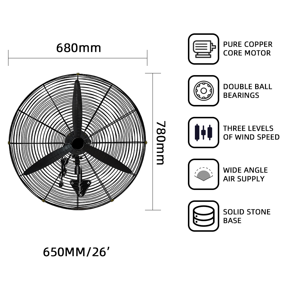 Heavy Duty Industrial Wall Mounted Fan – 26 Inch & 30 Inch - Image 4