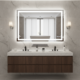 80x60cm LED bathroom mirror with touch control, dimmable lighting and anti-fog function