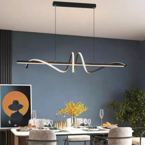 Modern Luxury Linear Wave LED Pendant Light