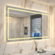 150x90cm smart LED bathroom mirror with anti-fog demister pad and touch control