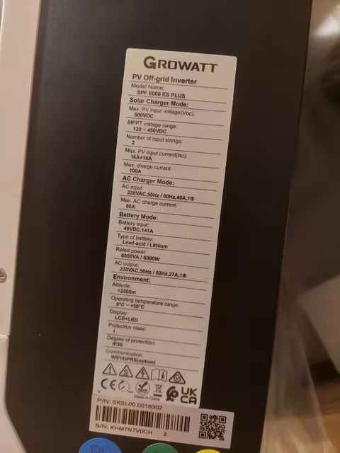 Growatt SPF 6000 ES Plus 6kW 48V Off-Grid Solar Inverter - Image 4