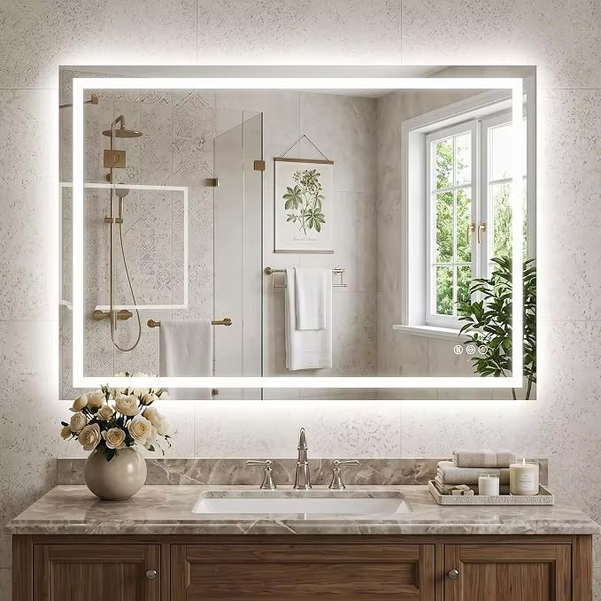 Smart LED Bathroom Mirror with Demister & Touch Control - Image 5