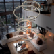 Black 7-Ring LED Luxury Modern Chandelier - Thumbnail Image 3