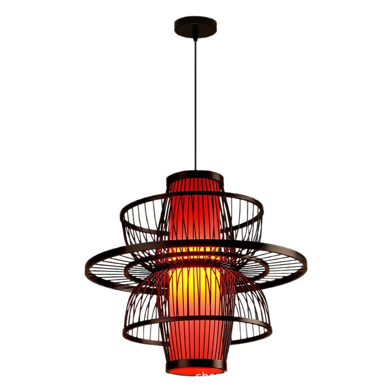 Modern Bamboo Weave Rattan Pendant Light - Image 3