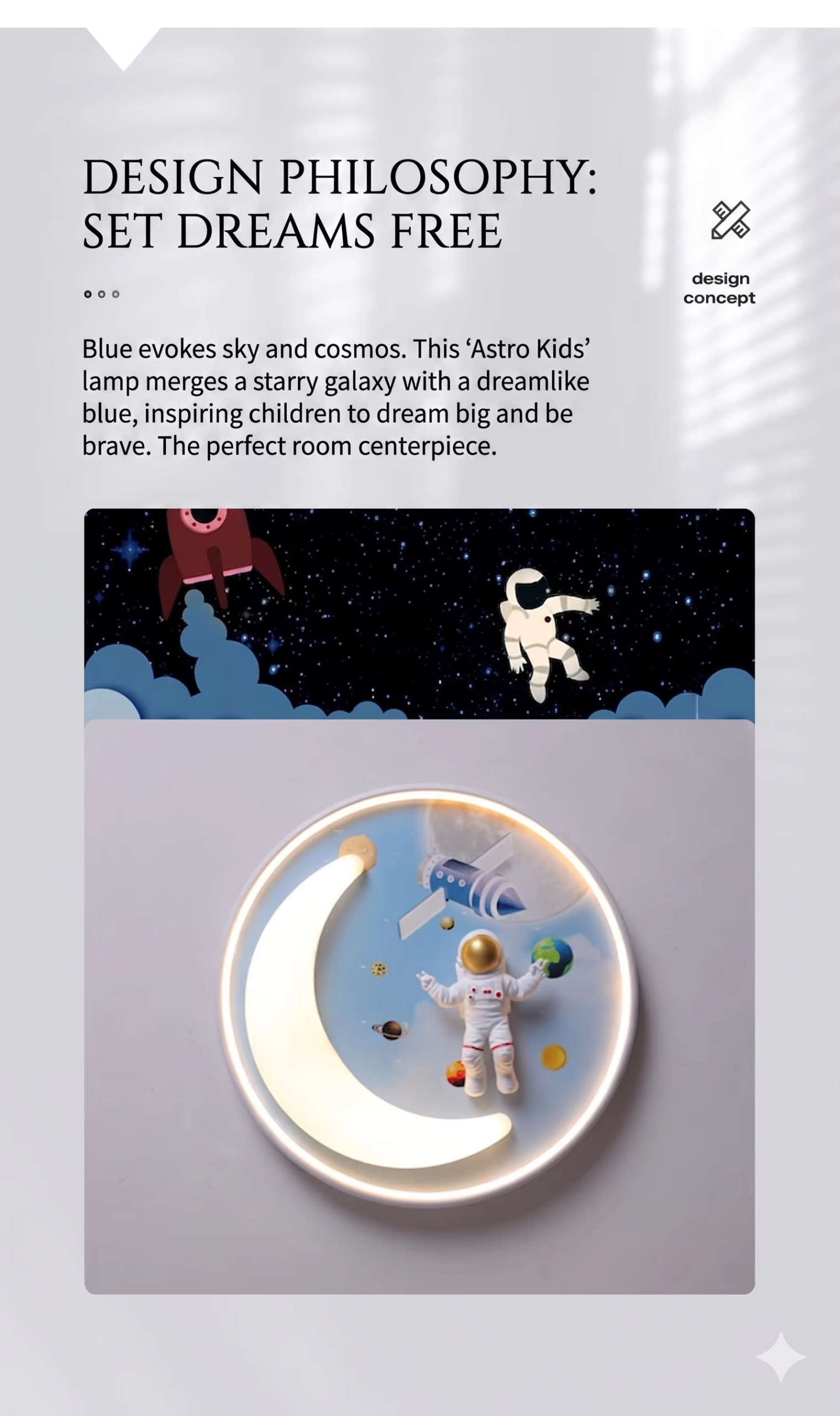 Astronaut LED Ceiling 3-Colour CCT Adjustable Kids' Bedroom Lamp - Image 2