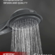FAME Elegance black instant electric shower with electronic temperature control and large round shower head