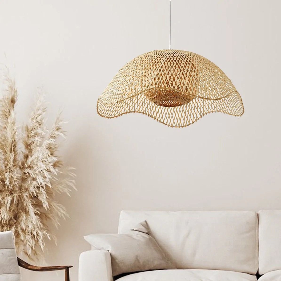 Handcrafted Bamboo Pendant Light Fixture - Image 4