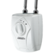 Lorenzetti Versátil 5700W instant electric undersink water heater installed beneath a bathroom washbasin
