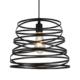 Black Nordic mesh pendant ceiling light with overlapping metal rings