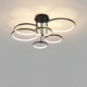 Modern five-ring LED ceiling light with black