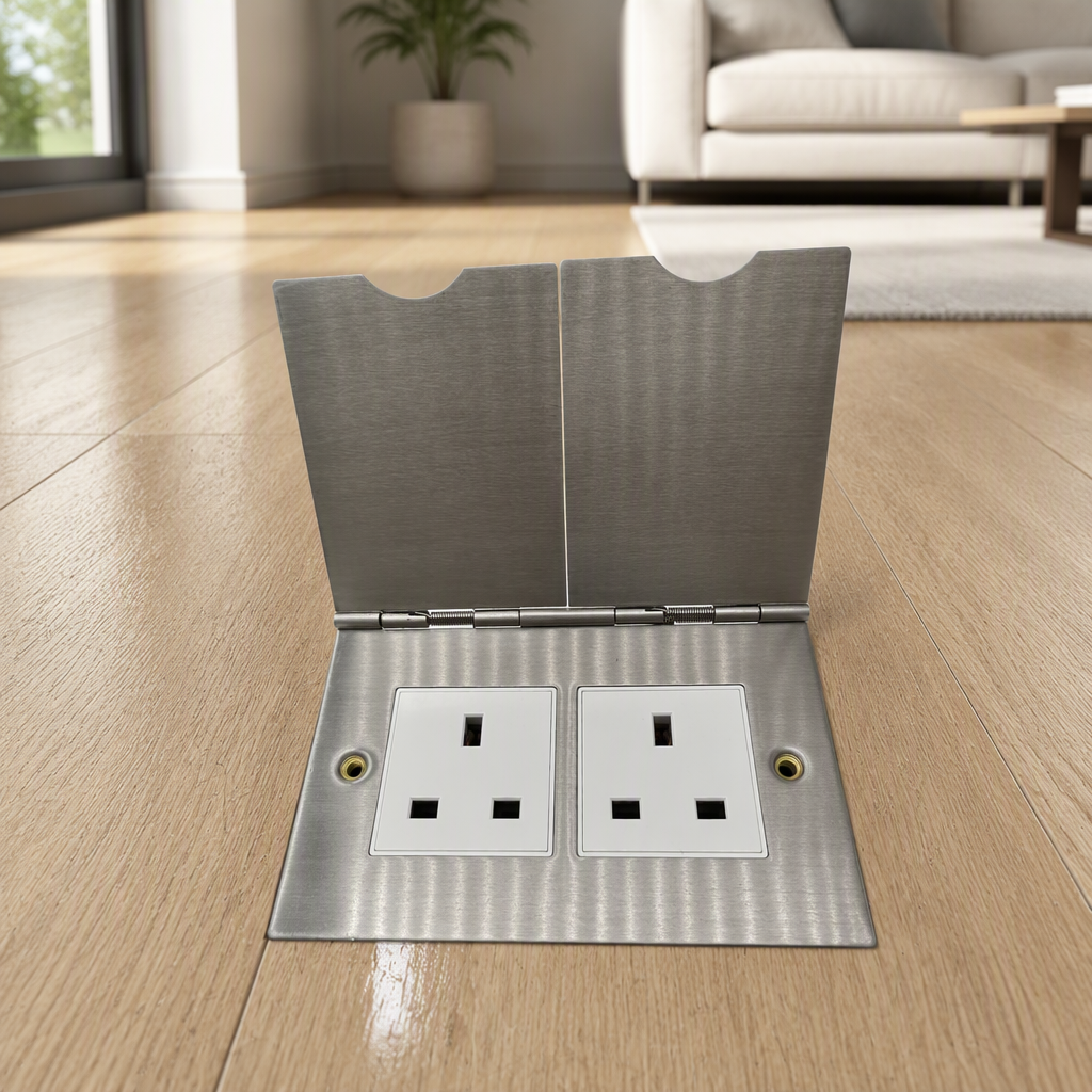 Stainless Steel Open-Type Floor Hidden Twin Socket – IP45 - Image 5