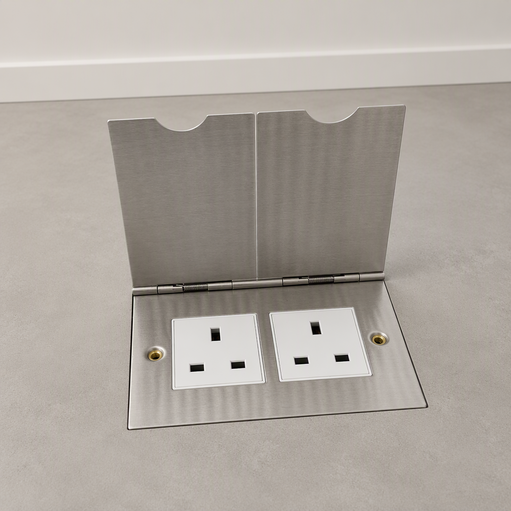 Stainless Steel Open-Type Floor Hidden Twin Socket – IP45 - Image 4