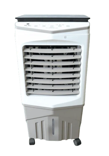 TLAC 35L portable evaporative air cooler with adjustable front vents, digital controls and wheeled base